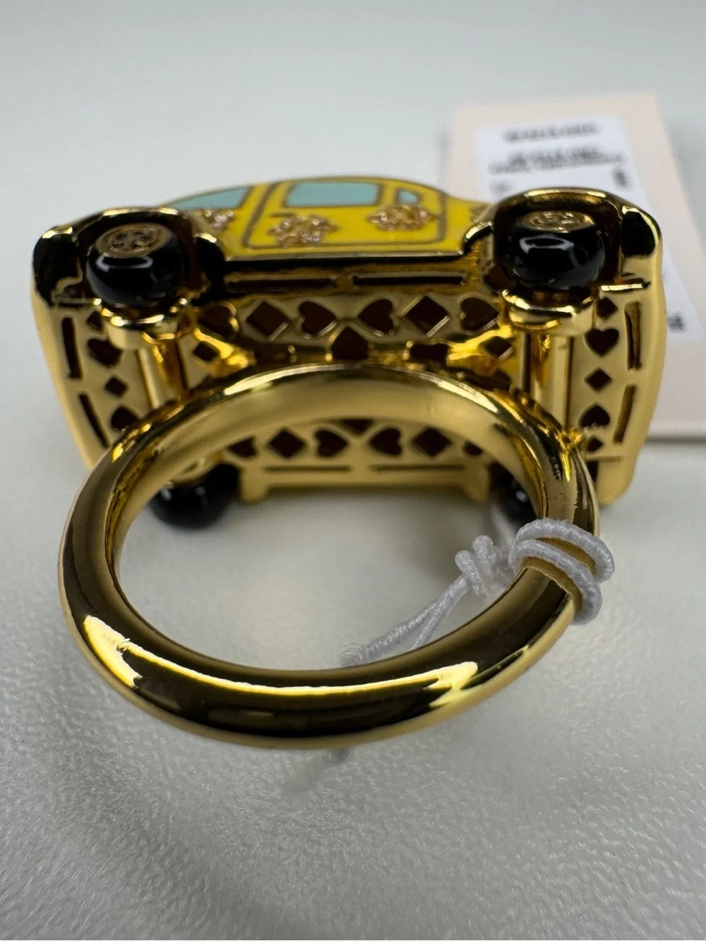 Kate Spade Off We Go Beetle Bug Yellow Car Ring Size 8 NWT